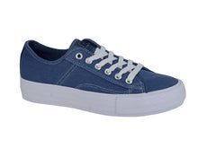 Load image into Gallery viewer, Denim Blue Washed Canvas Lace Up Shoe