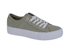 Load image into Gallery viewer, Khaki Washed Canvas Lace Up Shoe